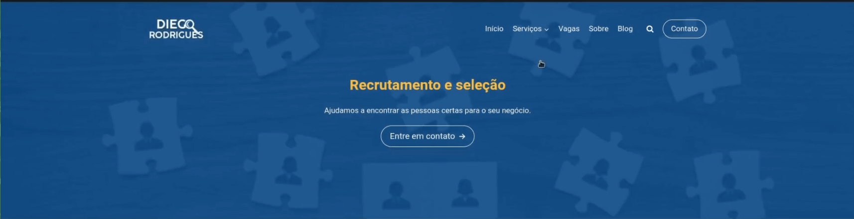 UX design banner da página