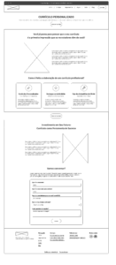 Wireframe página de currículo personalizado