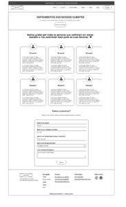 Wireframe página de depoimentos de clientes