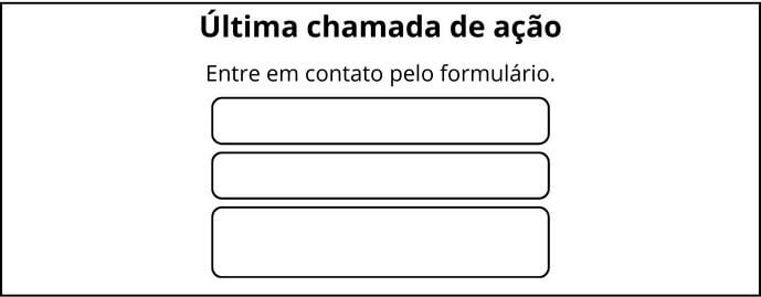 Landing page seção chamada de ação