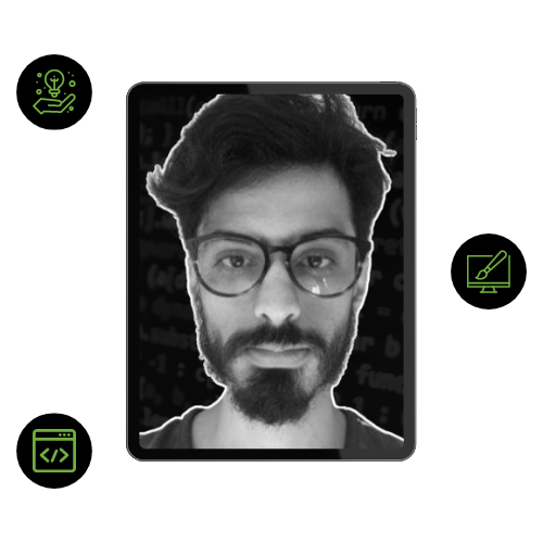 Tablet mostra na tela a foto de Olivelton Santos Desenvolvedor Front-end e Web designer em Divinópolis/MG